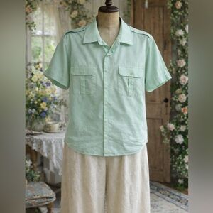 Vintage 1993 Logistik Light Teal Utility / Workwear Shirt